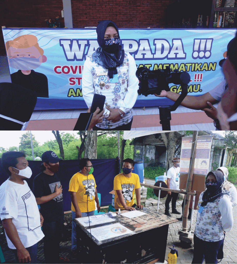 Walikota Mojokerto, Ika Puspitasari (Ning Ita), saat sidak Posko Covid-19, Rabu (22/4).