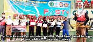 Pemkab Melalui KONI Kabupaten Ngawi Raih Medali Emas Perak Dan Perunggu Di Kejurda Panahan Jatim Tahun 2020 Kabupaaten Lumajang