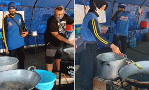 Karantina Asrama Haji Sukolilo, Tagana Jatim Layani Dapur Umum