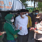 Bonita Beri Dukungan Moril di Pos Test Swab Massal