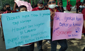 Aksi Damai Pelaku Seni dan Budaya di Pemkab Bangkalan