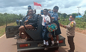 Polsek Sota Beri Layanan Angkutan Sekolah