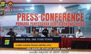 Seorang Direktur TV Swasta di Jatim Terlibat Kasus Penyebaran Hoax