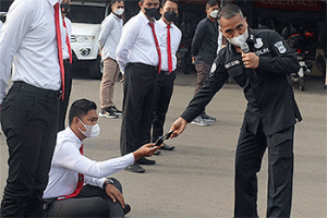 Polres Serang Kota Simulasi Manajemen Media dalam Pelayanan Aksi Unjuk Rasa