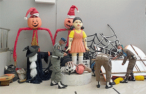 Replika Boneka Squid Game, Dibongkar  Petugas Gabungan di Surabaya