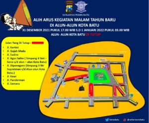 Antisipasi Euforia Malam Pergantian Tahun, Polres Batu Lakukan Rekayasa Lalu Lintas