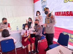 Kapolsek Medan Helvetia Ikuti Zoom Meeting Pantauan Vaksinasi Covid – 19