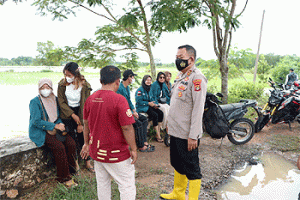 Kapolres Tubaba Monitoring Dampak Banjir di Tulang Bawang Udik