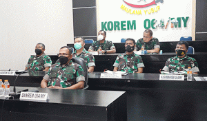 DANREM 064/MY Bersama Kasi Kasrem 064/MY Mengikuti Rakornas Tangguh Bencana Secara Virtual