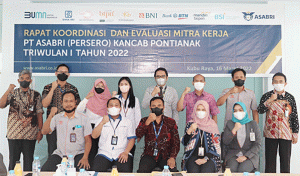 Kantor Cabang PT ASABRI (Persero) Pontianak Laksanakan Rapat Koordinasi dan Evaluasi Mitra Kerja Triwulan I Tahun 2022