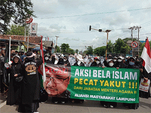 Aliansi Masyarakat Lampura Gelar Aksi Terkait Ucapan Menag Yaqut