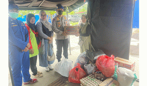 Ditpolairud Polda Banten Salurkan Paket Sembako dari MNC Group Kepada Korban Banjir