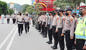 Kapolresta Pimpin Apel Gelar Pasukan Ops Keselamatan Cartenz-2022 Polresta Jayapura Kota
