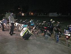 Patroli Malam Hari, Satlantas Polres Pamekasan Amankan 25 Unit Sepeda Motor