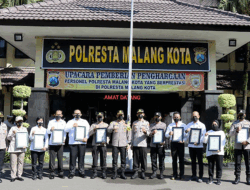 Gagalkan Percobaan Bunuh Diri Tahanan, Kasat Tahti Polresta Malang Kota Terima Penghargaan