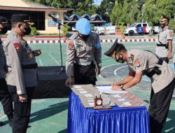 Kapolres AKBP Agung Budi Pimpin Upacara Sertijab Wakapolres dan Sejumlah Pejabat Jajaran