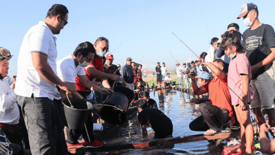 Lomba Mancing Air Deras, Sekda Badung Ajak Masyarakat Jaga Kebersihan Irigasi Subak