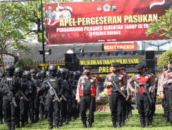 Pilkades Serentak Kabupaten Brebes, Sebanyak 180 Personel BKO Gelar Apel Serpas