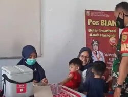 Babinsa Koramil 410-05/TKP Lakukan Monitoring Kegiatan Bulan Imunisasi Anak Nasional