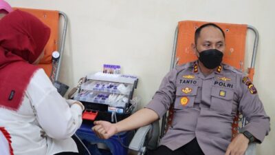 Personel Polres Lhokseumawe Ikuti Bhakti Kesehatan, Sambut HUT ke 76 Bhayangkara