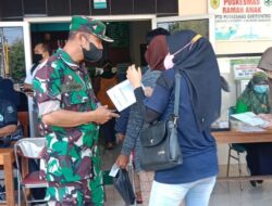 Babinsa Kelurahan Sewu, Surakarta Lakukan Pendisiplinan Prokes