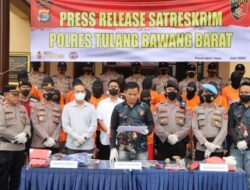 Polres Tubaba Bekuk 16 Tersangka dalam Operasi Sikat Krakatau 2022
