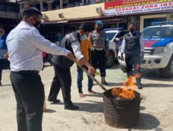 Pemusnahan Barang Bukti Ganja Sebanyak 21 Kg di Mapolresta Jayapura Kota