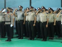 Dipimpin Kapolres, Upacara Korp Raport Kenaikan Pangkat Personel Polres Loteng Digelar