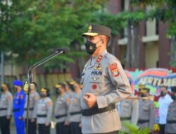 Kapolda Lampung Pimpin Upacara Korp Raport Kenaikan Pangkat 161 Personel