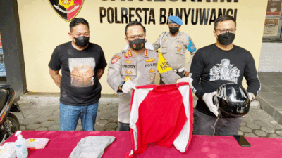 Satreskrim Polresta Banyuwangi &nbsp;Amankan Pelaku Onani di Taman Sritanjung