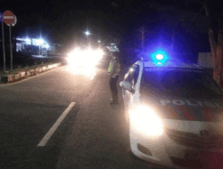 Ciptakan Kamseltibcar Lantas Kondusif, Polres Bangka Barat Rutin Patroli Malam