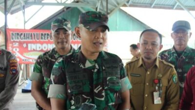 Dandim 1001/HSU Bersama Dinas PMD Kunjungi Lokasi TMMD ke-115 di Desa Matang Hanau