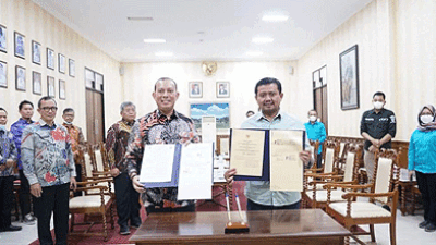 Pj Bupati OKU Tanda Tangani MoU Kerja Sama Sistim Pemerintahan Berbasis Elektronik