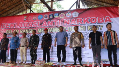 Sambut HUT ke 77 RI, Polres Loteng Gelar Deklarasi Anti Narkoba di Batukliang
