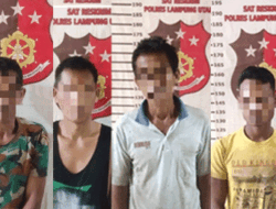Polres Lampung Utara Bekuk Empat Penambang Ilegal, Terancam Hukuman Lima Tahun Penjara