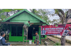 Kodim 1001/HSU-BLG Lakukan Bedah Rumah Wujud Kepedulian keepada Veteran