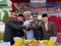 HUT ke 77 TNI, Polres Lampung Utara Berikan Kejutan di Sejumlah Mako TNI