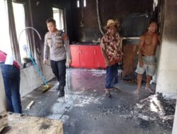 Kebakaran, Diduga Akibat Korsleting Listrik Api Melalap Sebuah Rumah, Desa Kuta, Loteng
