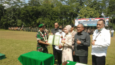 Tutup TMMD Sengkuyung Tahap III, Dandim 0713 Serahkan Hasil Pembangunan Desa Cibentang