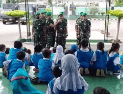 Mengenalkan Ragam Profesi, Puluhan Anak Usia Dini Berkunjung ke Makodim 0713 Brebes