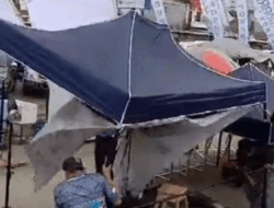 Pembukaan Porprov IV Sulbar Diterjang Hujan Badai, Pj Gubernur Sulbar Beserta Jajaran Amankan Diri