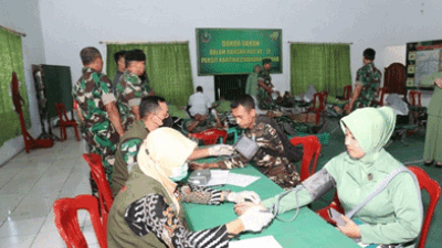 Aksi Sosial Donor Darah Persit Kodim 0812/Lamongan Menyambut HUT ke 77 Persit Kartika Chandra Kirana