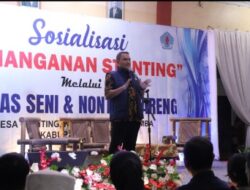 Sosialisasi Penanganan Stunting di Balai Desa Grinting, Brebes Lewat Drama Komedi