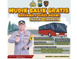 Balik Mudik Gratis Polres Ngawi, Pendaftaran Bisa Secara Online atau Offline