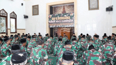Bulan Ramadhan, Kodim 0812/Lamongan Gelar Doa Bersama di Masjid Al Arif