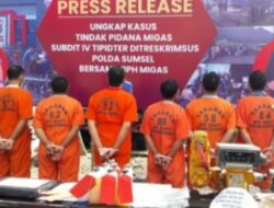 Ratusan Liter Solar Oplosan dan Para Pelaku serta BB Diamankan Polda Sumsel