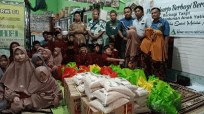 Jelang Idul Fitri, PWI Sidoarjo Santuni Puluhan Anak Yatim di Desa Kemiri