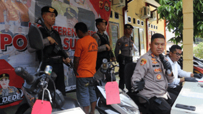 Pelaku Pencurian dengan Pemberatan Kendaraan Sepeda Motor Diamankan Polres Sukabumi