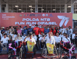 Kapolda NTB Didampingi Kapolres Lombok Tengah Membuka Kegiatan Fun Run Difabel
