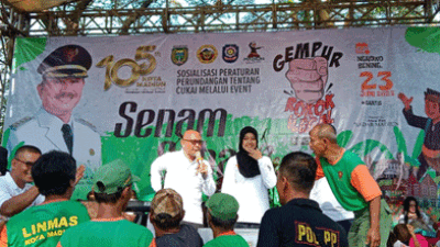 Sosialisasi Cukai Rokok dengan Senam Sehat Bersama Wali Kota Madiun